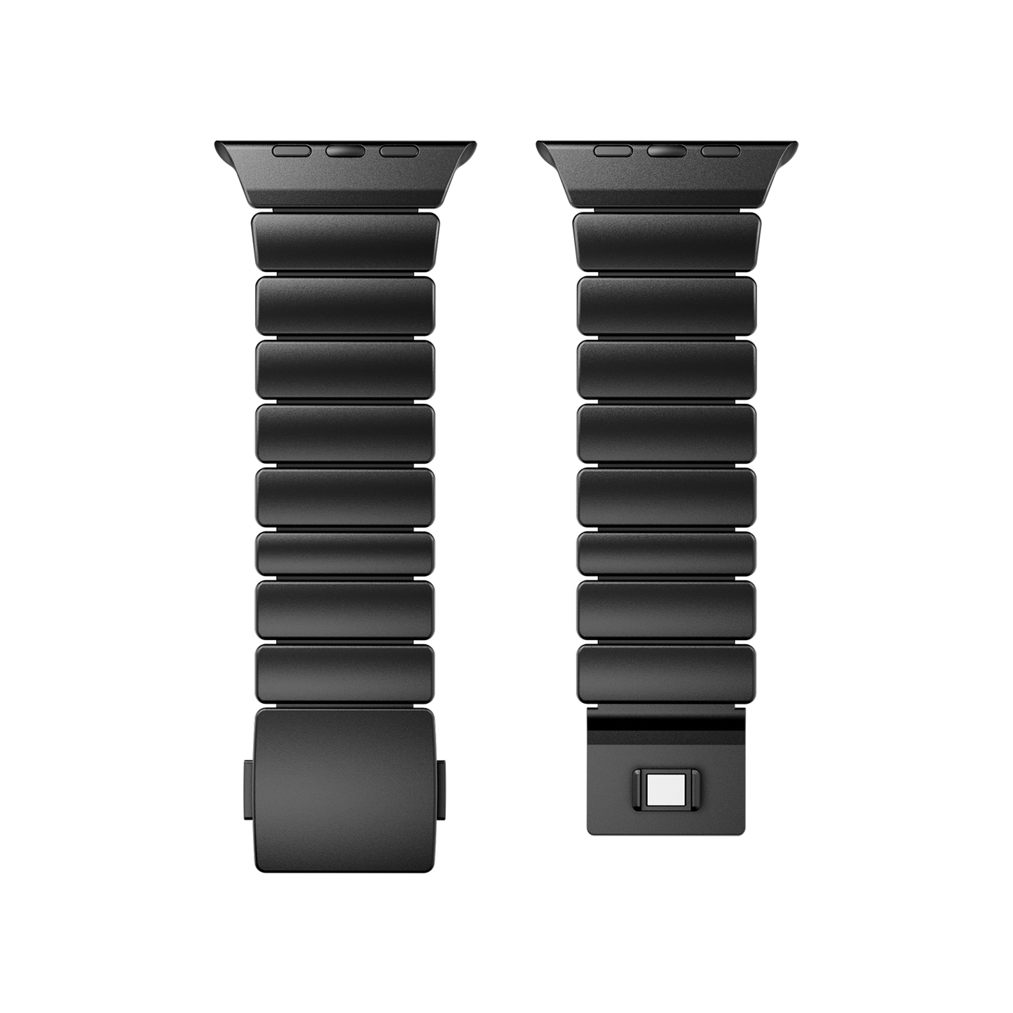 Titanium Silicone Hybrid Apple Watch Band for Apple Watch : Black Titanium - Black Silicone Inner Link