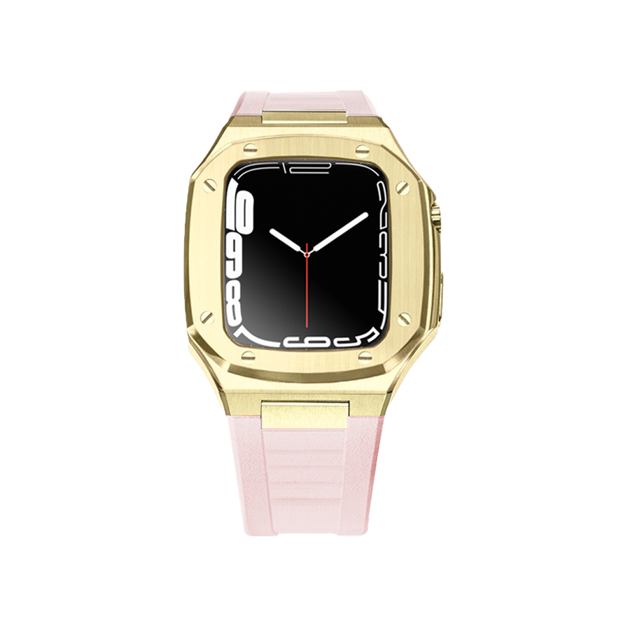 Apple Watch Case 41mm - Gold Case + Silicone Strap (8 Screws)