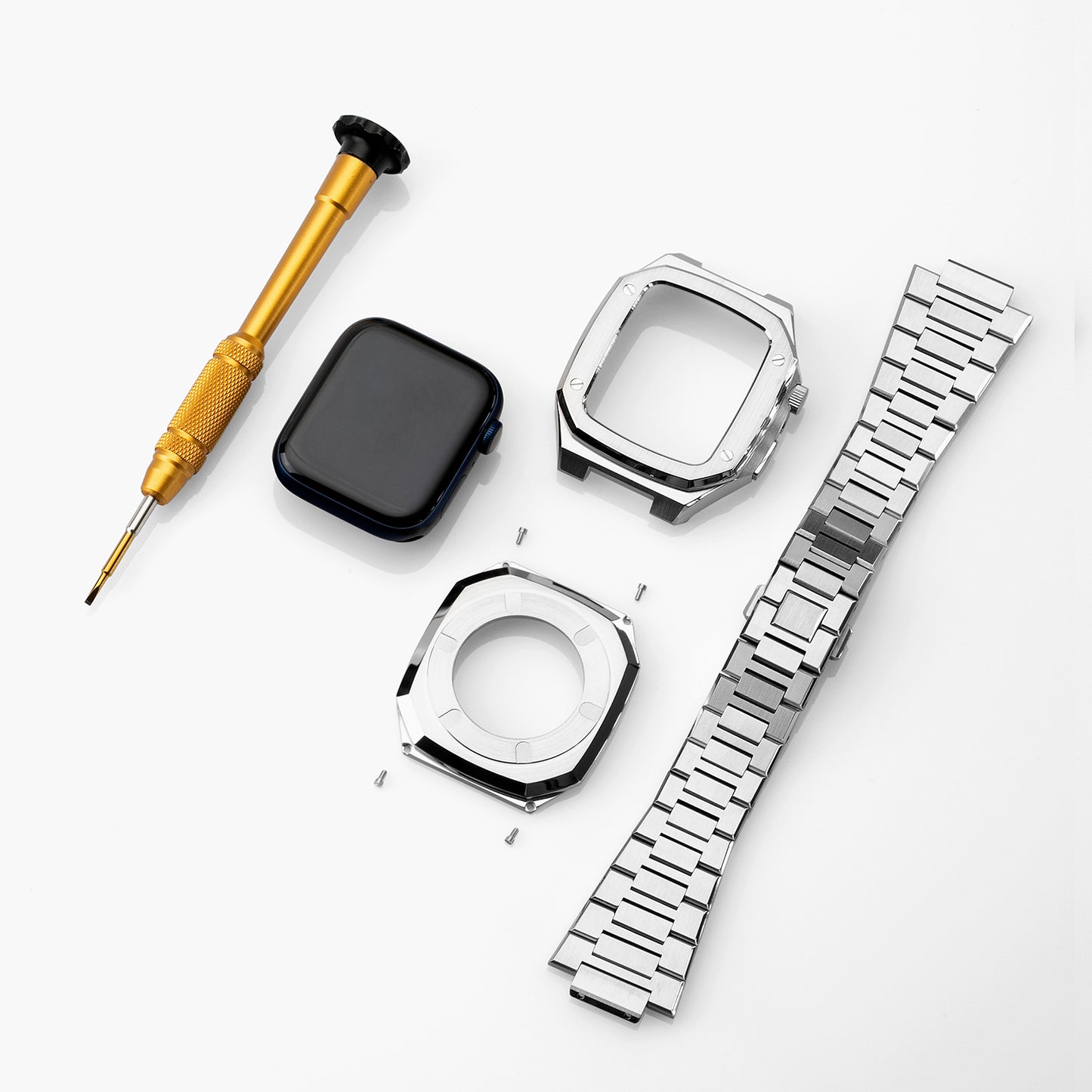 Apple Watch Case 44mm - Steel Case + Steel Bracelet (4 Screws)