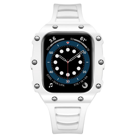 Apple Watch Case 44mm - Ceramic White Case + White Silicone Strap