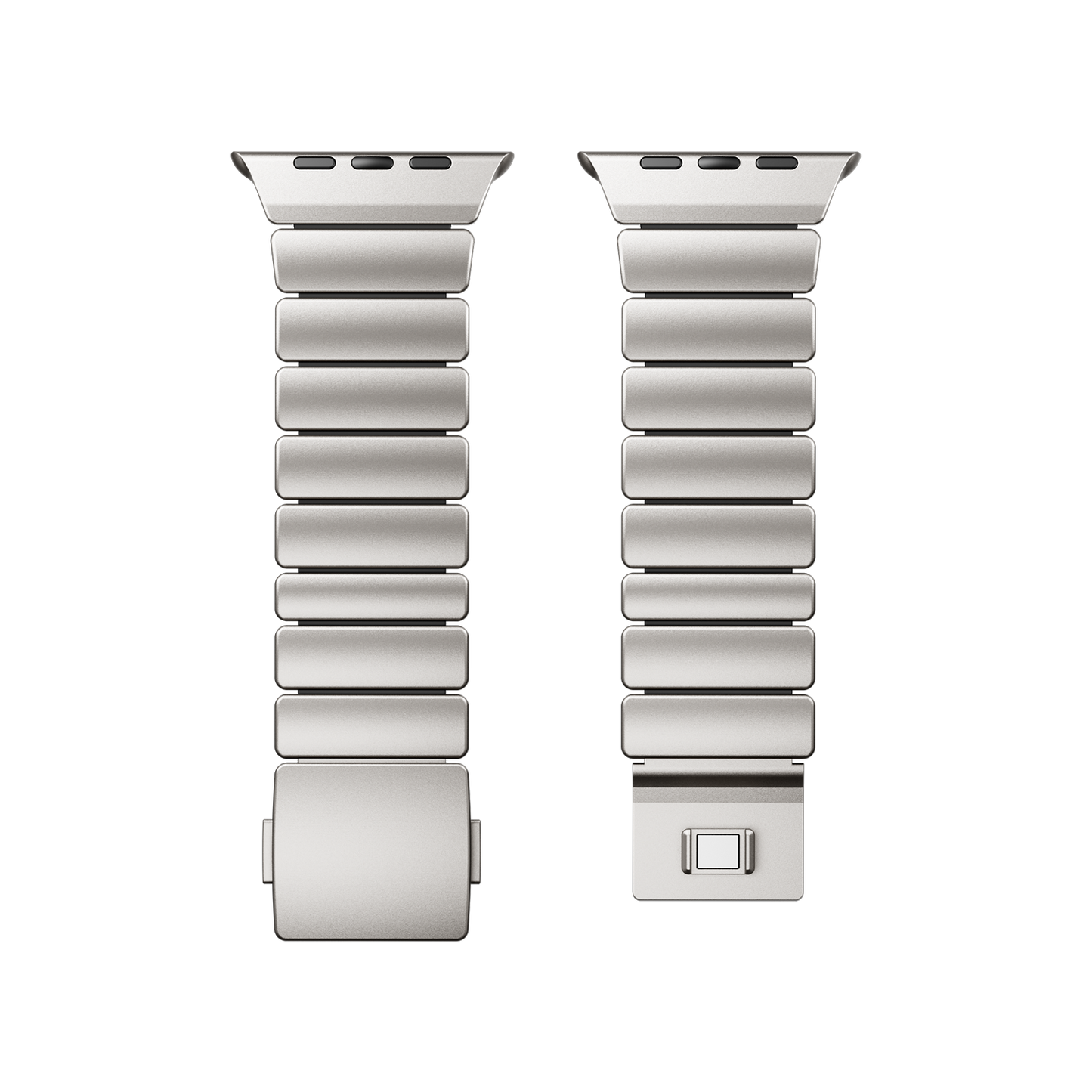 Titanium Silicone Hybrid Apple Watch Band for Apple Watch : Titanium - Black Silicone Inner Link