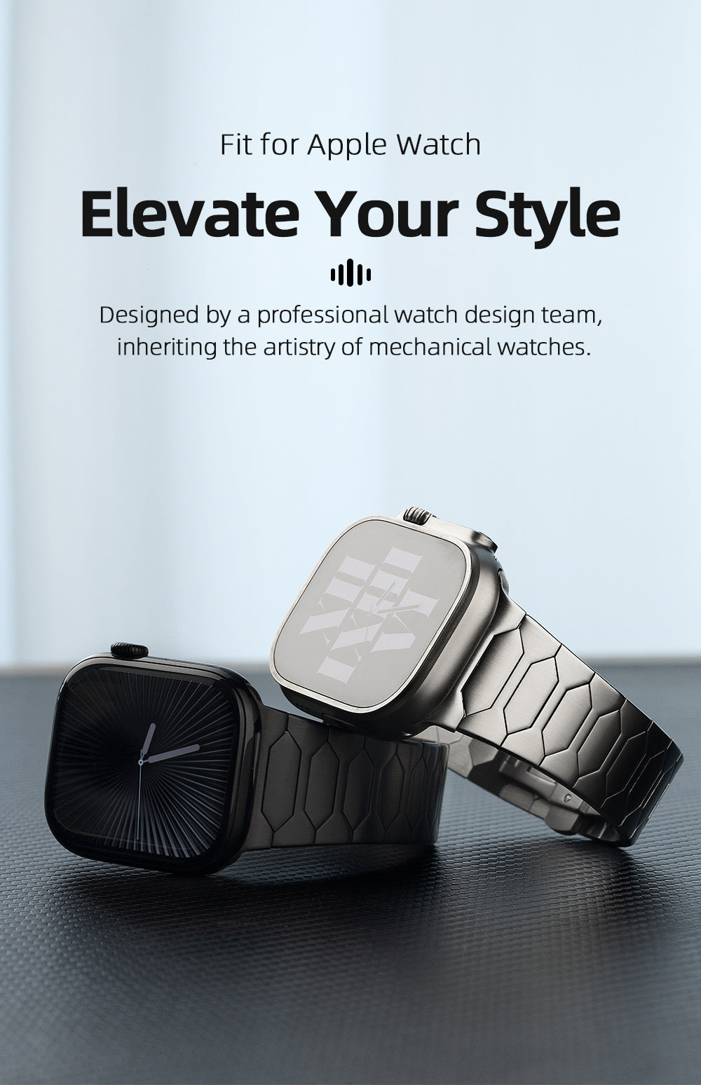 Ultra glattes Edelstahl -Uhrenband für Apple Watch Ultra/Serie 4–10 (49 mm/45 mm/44 mm/42 mm)