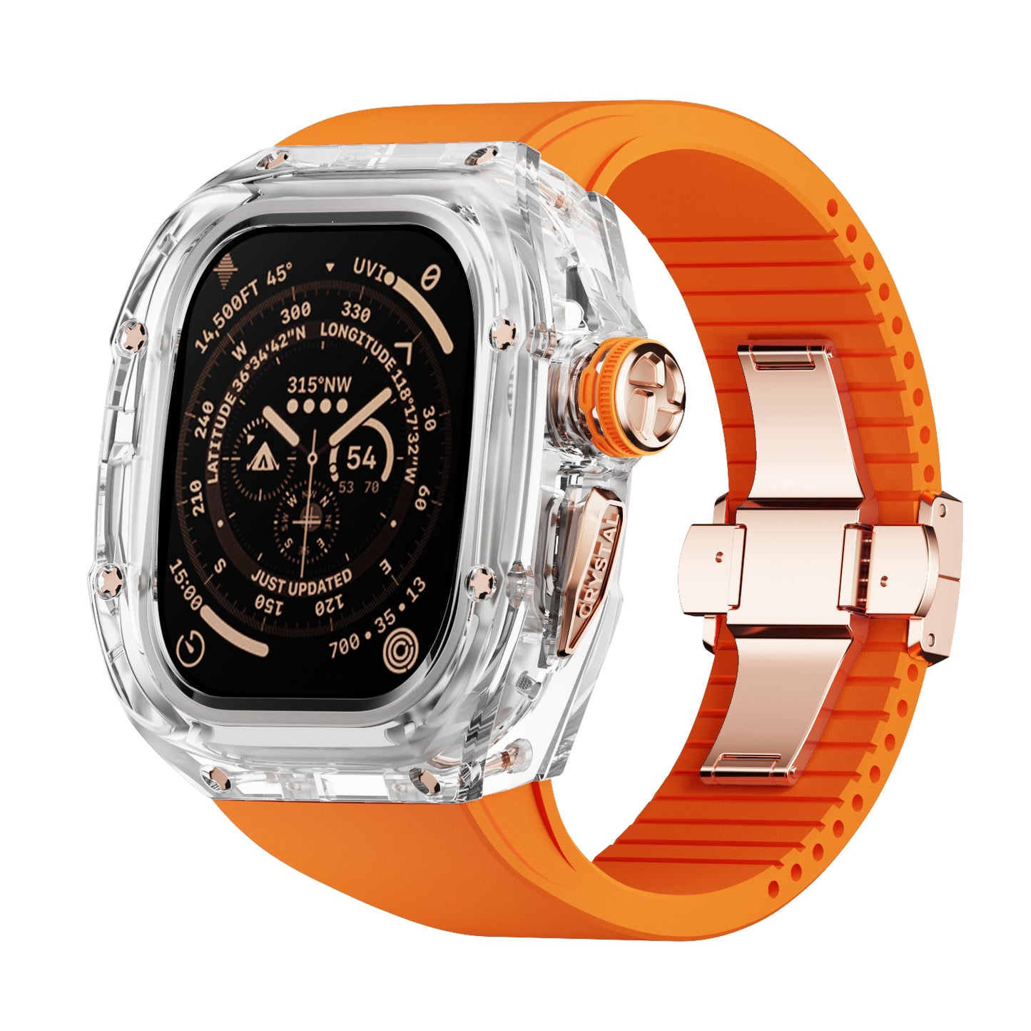 Apple Ultra Watch Case 49mm - K9 Clear Crystal Case RG Hardware