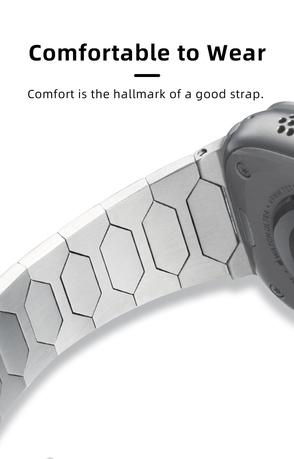 Ultra glattes Edelstahl -Uhrenband für Apple Watch Ultra/Serie 4–10 (49 mm/45 mm/44 mm/42 mm)