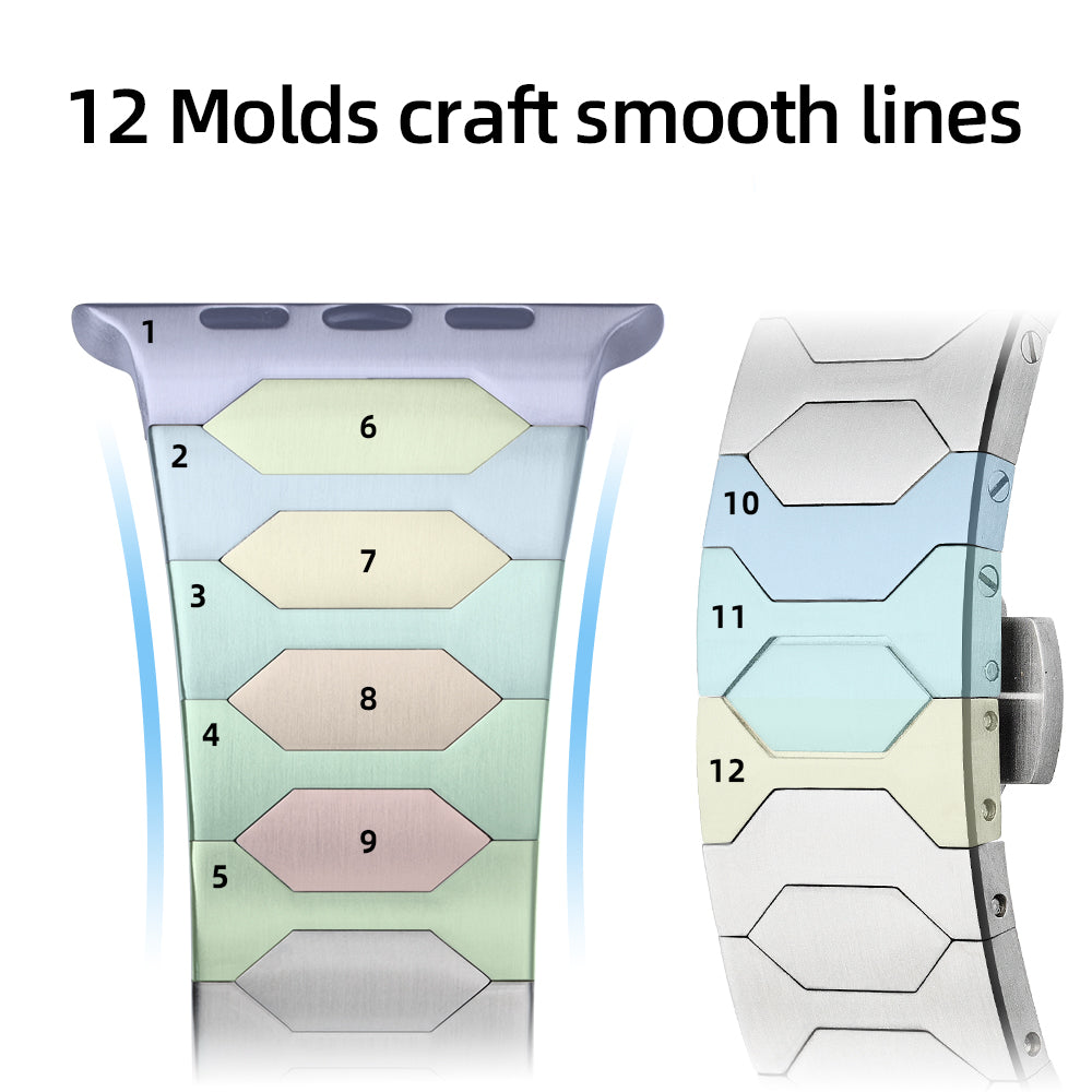 Ultra glattes Edelstahl -Uhrenband für Apple Watch Ultra/Serie 4–10 (49 mm/45 mm/44 mm/42 mm)