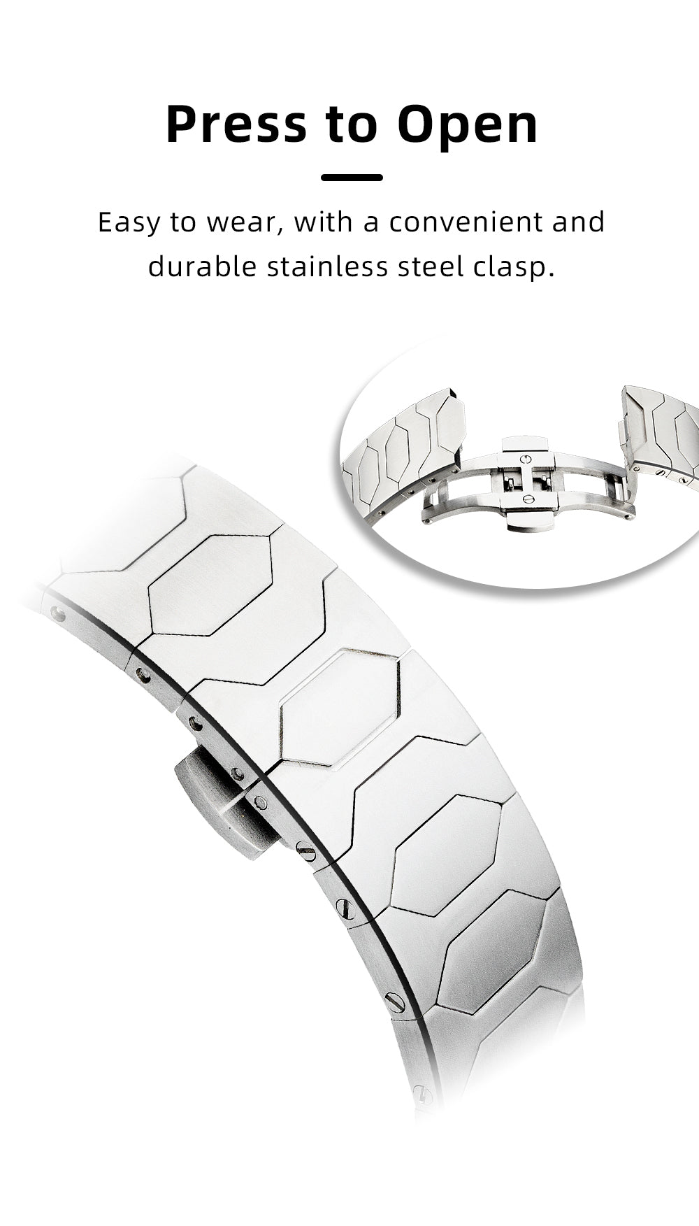 Ultra glattes Edelstahl -Uhrenband für Apple Watch Ultra/Serie 4–10 (49 mm/45 mm/44 mm/42 mm)