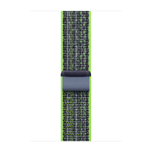 Sport Weave Nylon Loop Strap for Apple Watch - Bright Green/Blue