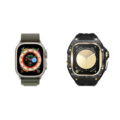 ICONIC CF Series 49mm - Case for Apple Watch Ultra (Gold Foil Carbon Fiber)