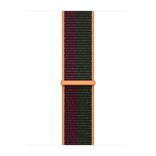 Sport Weave Nylon Loop Strap for Apple Watch - Dark Cherry/Forest Green