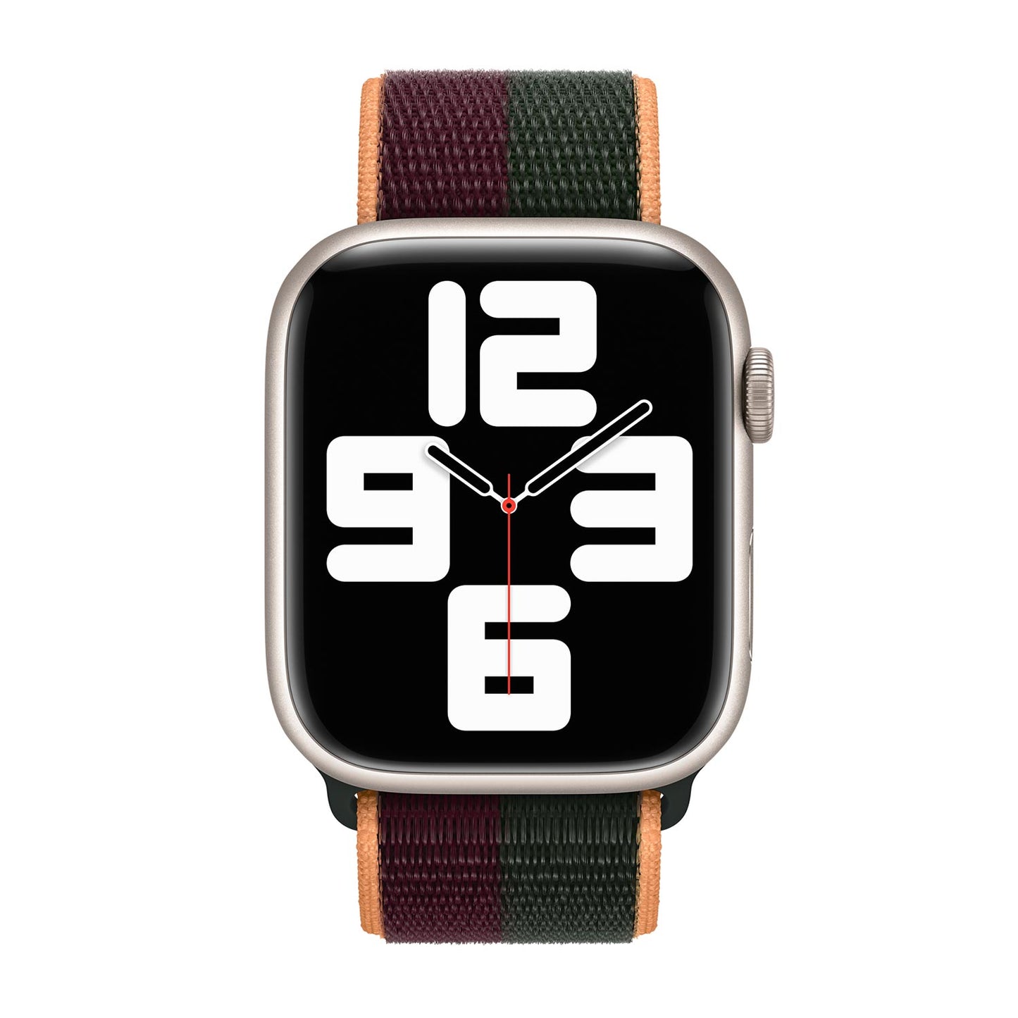 Sport Weave Nylon Loop Strap for Apple Watch - Dark Cherry/Forest Green