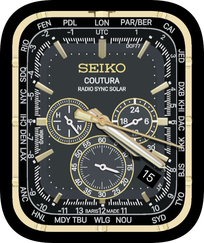 Free Apple Watch Face: Seiko Chronograph