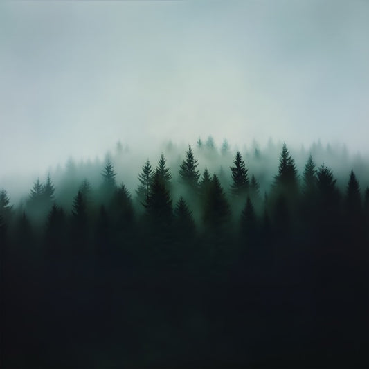 Misty Forest Digital Wallpaper