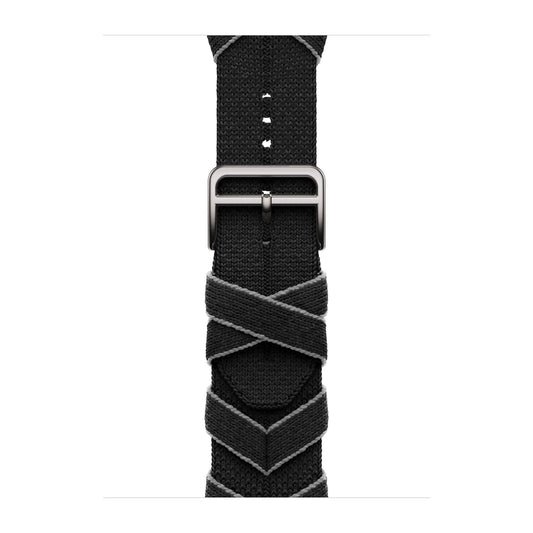 Braided Chevron Nylon Strap for Apple Watch - Noir / Gris