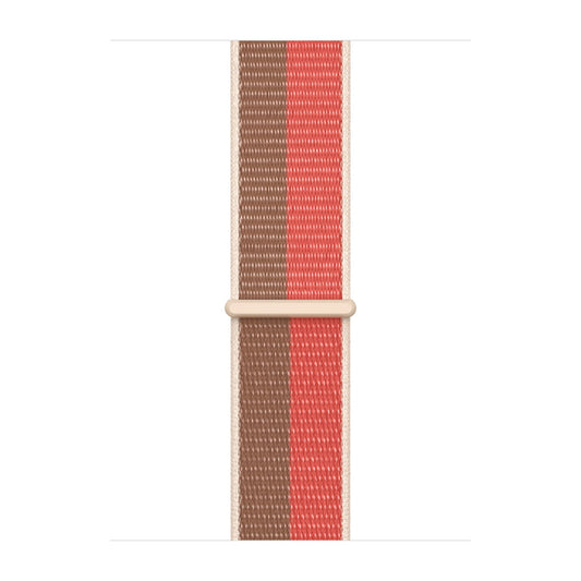 Sport Weave Nylon Loop Strap for Apple Watch - Pink Pomelo/Tan