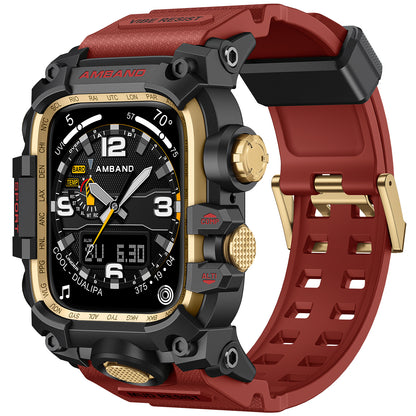 TOUGH M3 46mm - Estuche para Apple Watch Series 10 (Negro Rojo)