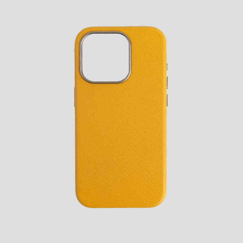 Funda de cuero genuino Epsom con MagSafe para iPhone 15