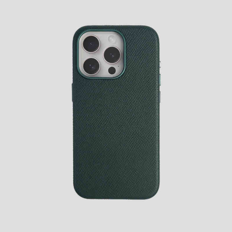 Funda de cuero genuino Epsom con MagSafe para iPhone 15