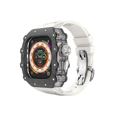 GLACIUM CF Series 45mm - Custodia per Apple Watch (Argento)