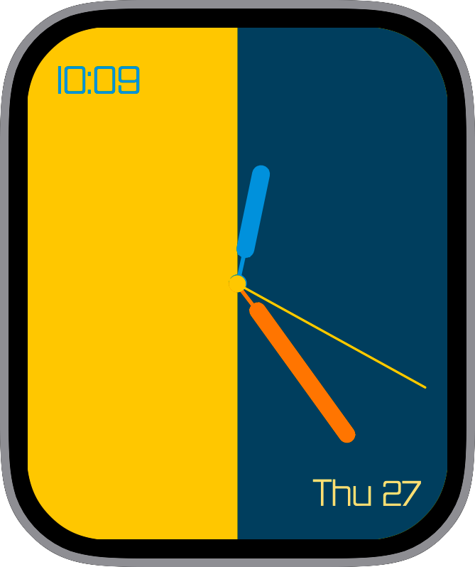 Free Apple Watch Face: Yellow/Blue
