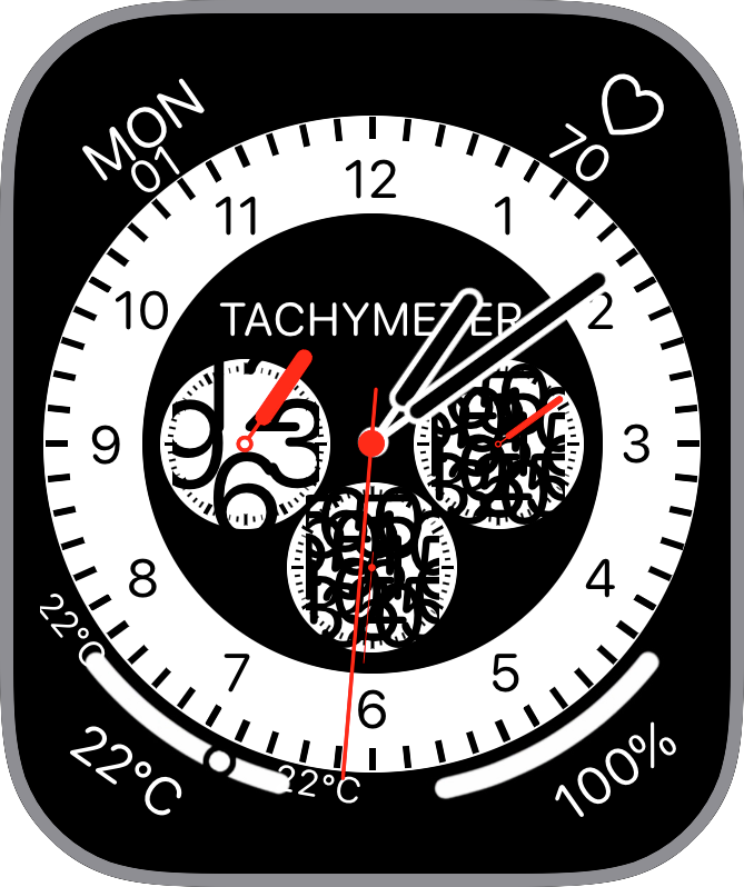 Free Apple Watch Face: Chronograph Pro WatchOS 7 by 3T