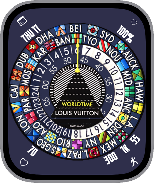 Free Apple Watch Face: Louis Vuitton Escale World Time