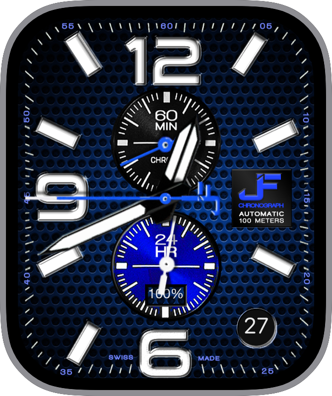 Free Apple Watch Face: JFElectraRivetsChronograph