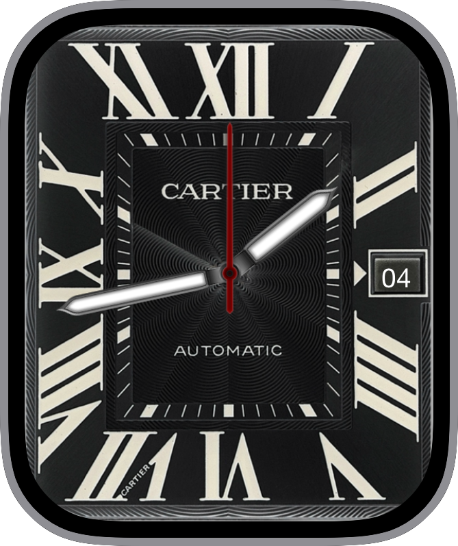 Free Apple Watch Face: CartierTankDateBlack