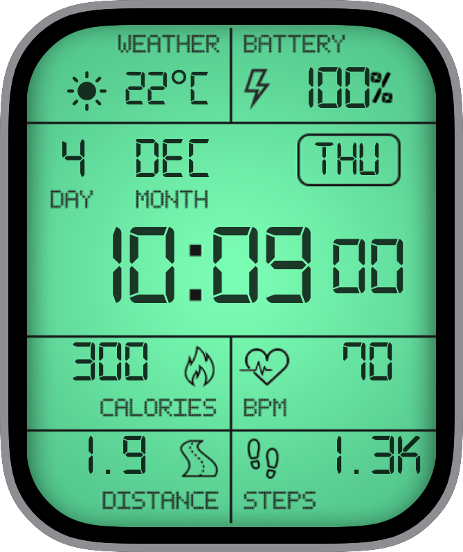 Free Apple Watch Face: AnalogGreen