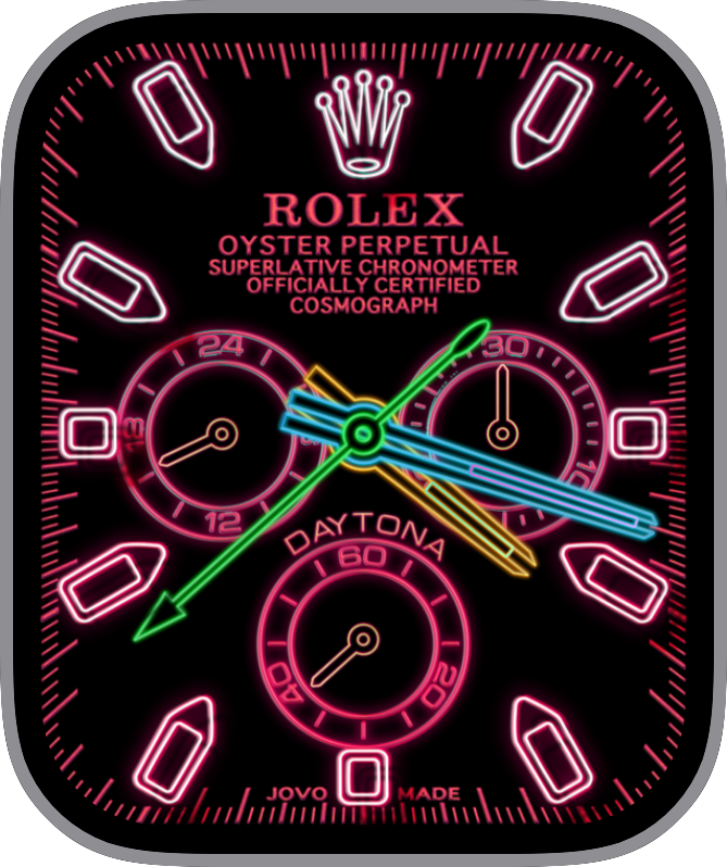 Free Apple Watch Face: JovoDaytonaDigitalNeon