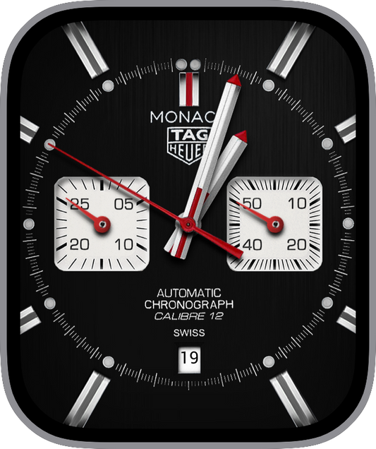 Free Apple Watch Face: Tag Heuer Monaco Black by GHST