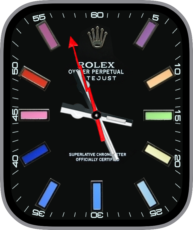 Free Apple Watch Face: Rolex Milgaus Colorful