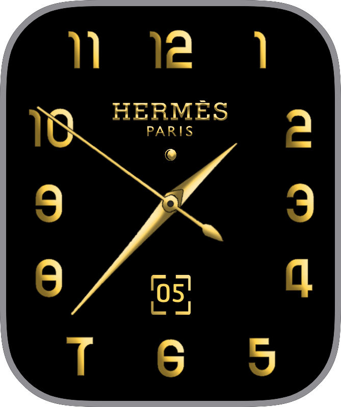 Free Apple Watch Face: HERMES Gold 12k by SOARE Michele