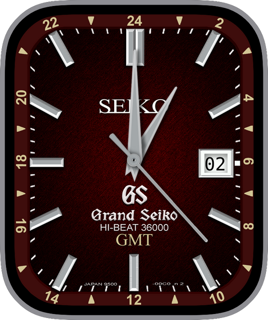 Free Apple Watch Face: Seiko HI.BEAT 36000, Rojo Oscuro