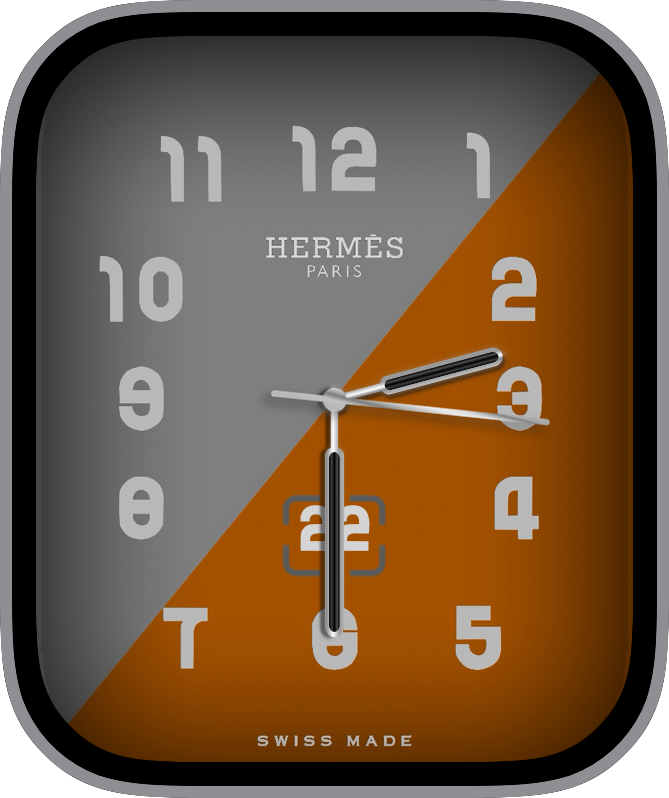 Free Apple Watch Face: RT Hermès Split Diagonal Orange