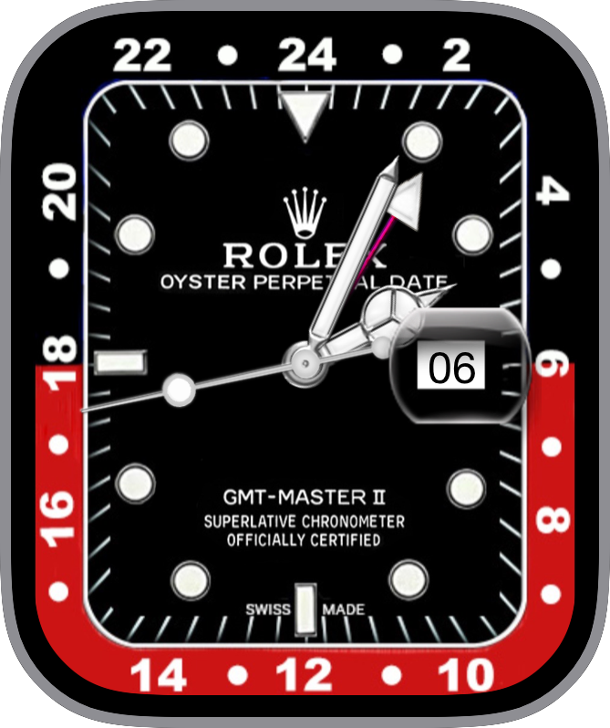Free Apple Watch Face: Rolex GMT II Red Black