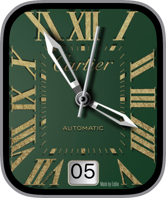Free Apple Watch Face:  CartierGreenGold