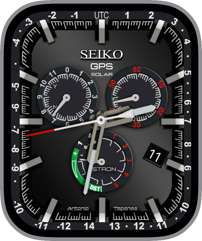 Free Apple Watch Face: SEIKO GPS Solar
