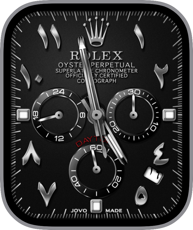 Free Apple Watch Face: JovoRolexDaytonaDateArabic