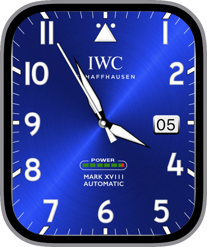 Free Apple Watch Face:  IWC mark XVIIIblue