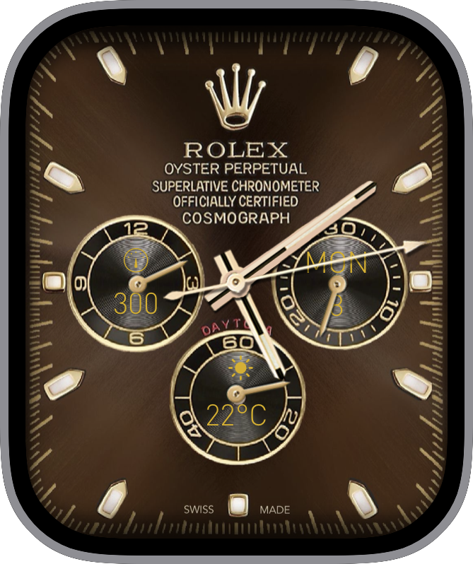 Free Apple Watch Face: RolexDaytonaChocolateGoldV3_ByJackal