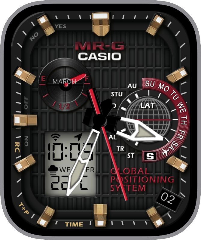 Free Apple Watch Face: Samurai G-Shock MRG G1000B 2