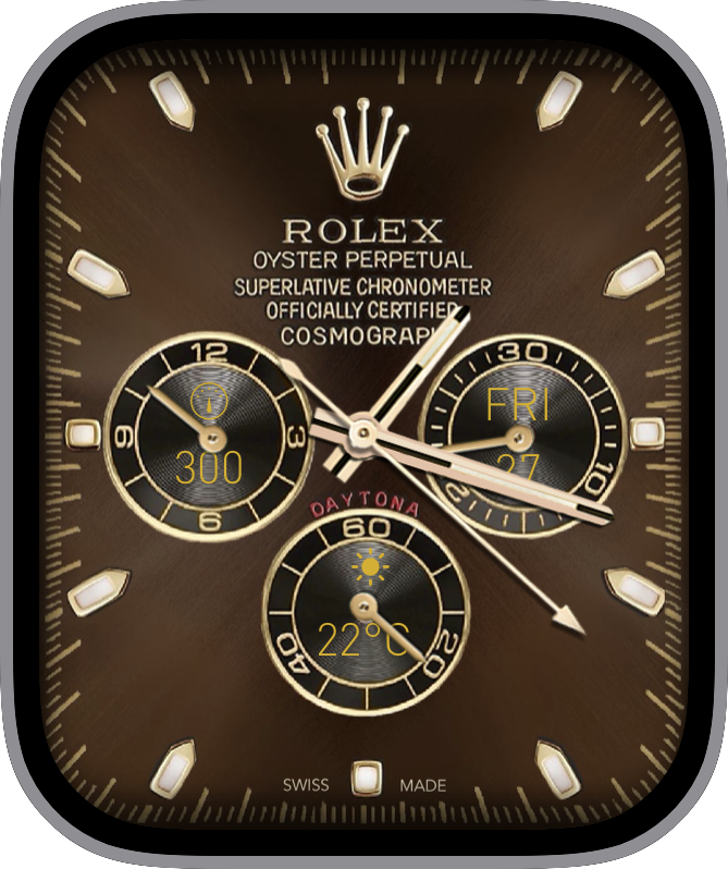 Free Apple Watch Face: RolexDaytonaChocolateGoldV3