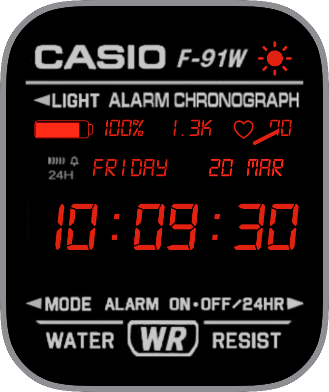 Free Apple Watch Face: Casio F91