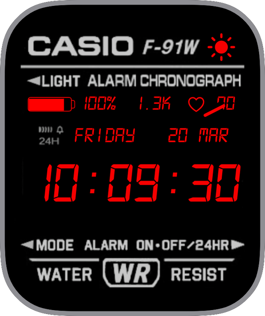 Free Apple Watch Face: Casio F91
