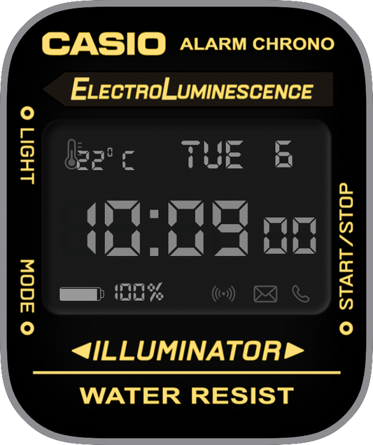 Free Apple Watch Face: CASIO A168W Gold (by Reskap)