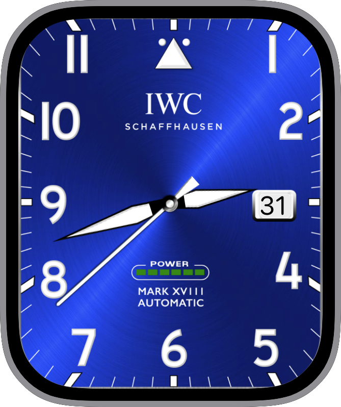 Free Apple Watch Face: IWC Mark XVIIIblue