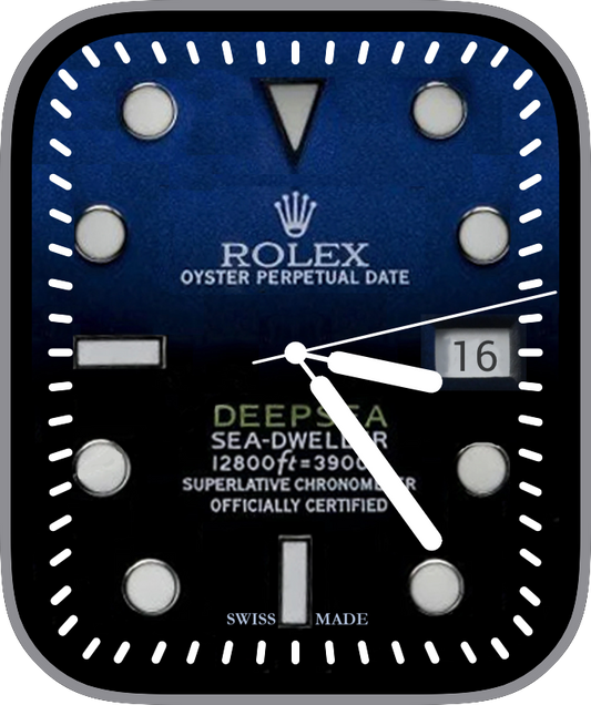 Free Apple Watch Face: Rolex D-Blue Sea-Dweller Black