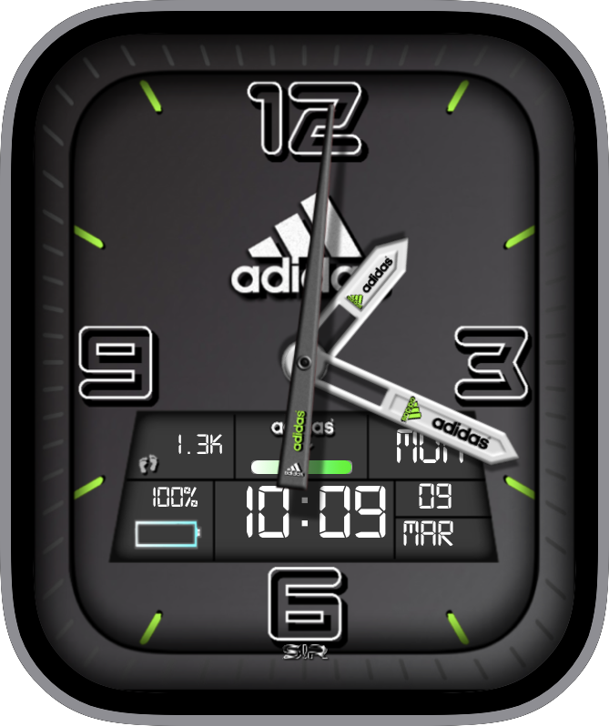 Free Apple Watch Face: Adidas Dark Grey