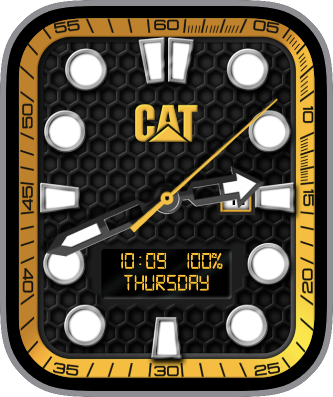 Free Apple Watch Face: CATERPILLAR SHOCKMASTER black (by Reskap)