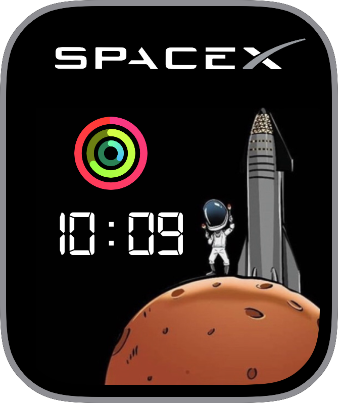 Free Apple Watch Face: SpaceX3